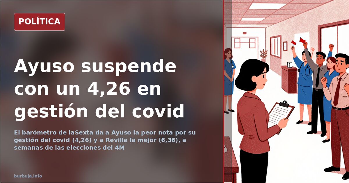 Ayuso scores lowest in laSexta poll for pandemic management, 4.26