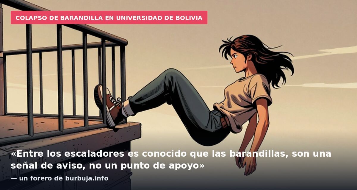 Colapso de barandilla en universidad de Bolivia: «Entre los escaladores es conocido que las barandillas, son una señal de aviso, no un punto de apoyo» — un forero de burbuja.info