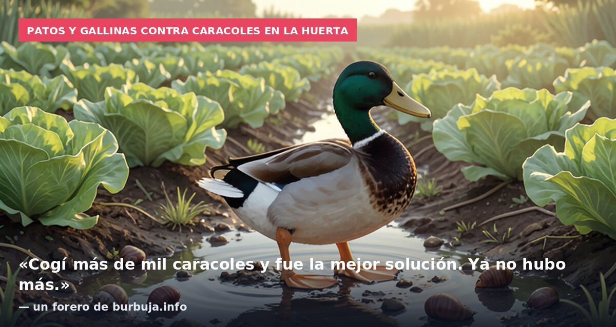Patos y gallinas contra caracoles en la huerta: «Cogí más de mil caracoles y fue la mejor solución. Ya no hubo más.» — un forero de burbuja.info