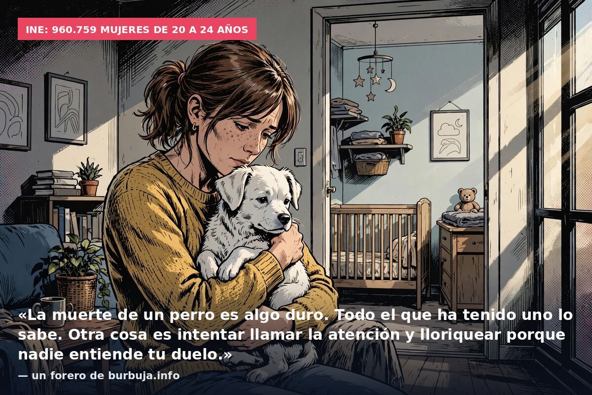 INE: 960.759 mujeres de 20 a 24 años: «La muerte de un perro es algo duro. Todo el que ha tenido uno lo sabe. Otra cosa es intentar llamar la atención y lloriquear porque nadie entiende tu duelo.» — un forero de burbuja.info