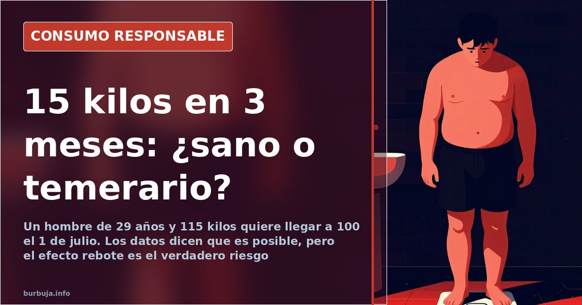 Hombre pesándose en una báscula de baño como parte de un plan para bajar 15 kilos en 3 meses