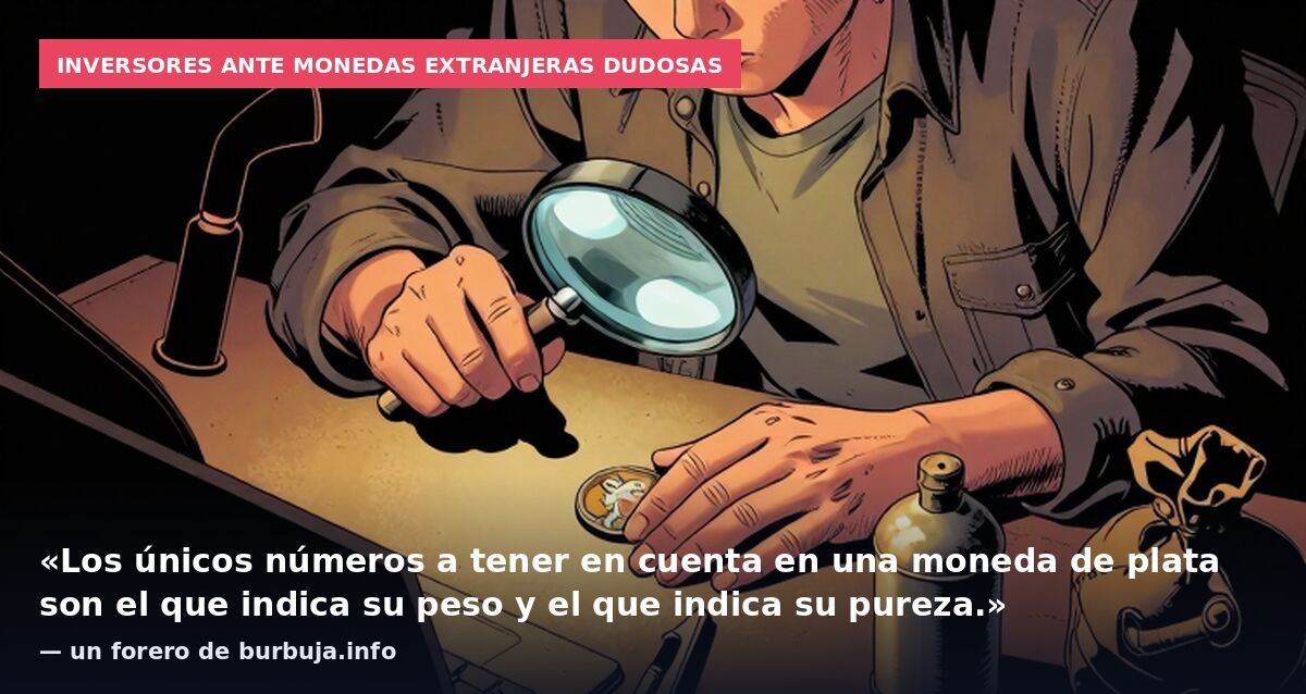 Inversores ante monedas extranjeras dudosas: «Los únicos números a tener en cuenta en una moneda de plata son el que indica su peso y el que indica su pureza.» — un forero de burbuja.info
