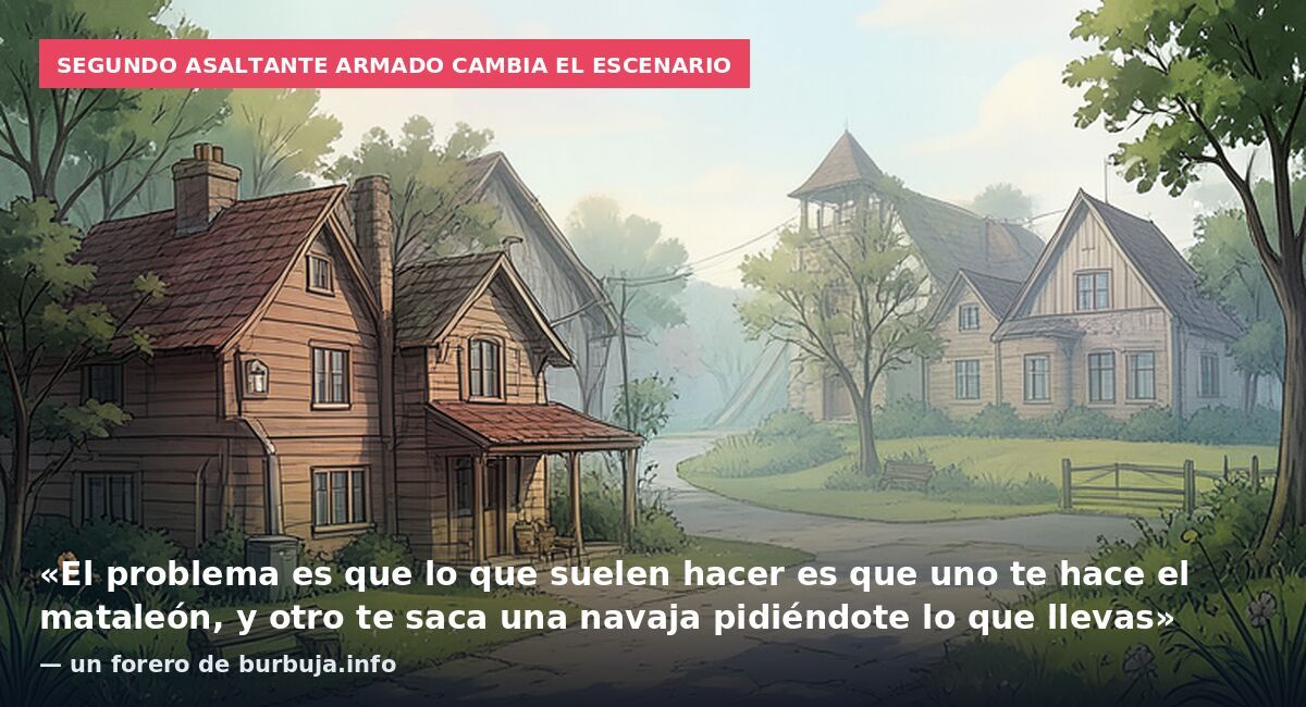 Segundo asaltante armado cambia el escenario: «El problema es que lo que suelen hacer es que uno te hace el mataleón, y otro te saca una navaja pidiéndote lo que llevas» — un forero de burbuja.info