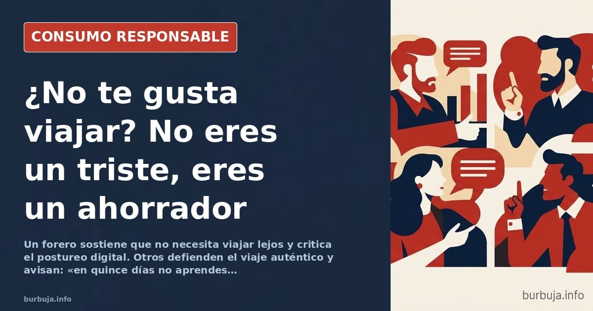Persona sentada en un banco de un parque mirando el horizonte urbano, simbolizando la falta de interés por viajar y el consum