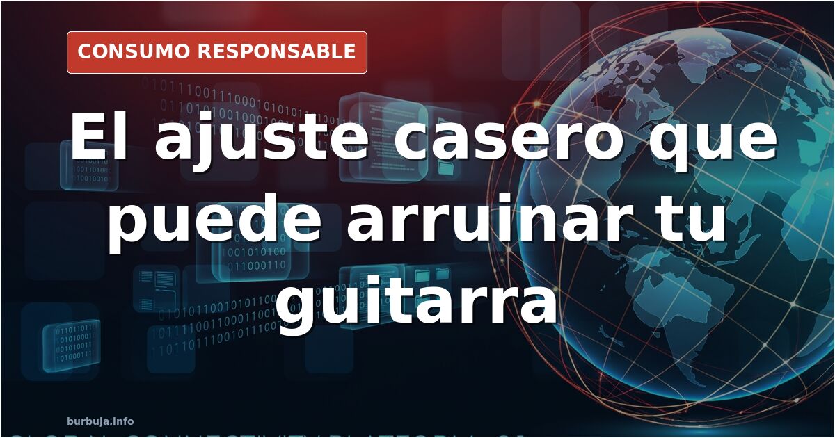 Primer plano del clavijero de una guitarra acústica con la tapa del alma abierta y una llave Allen insertada en el tornillo d