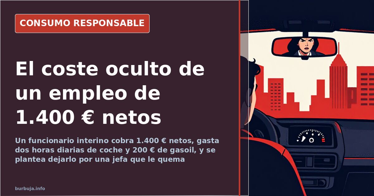 Funcionario interino revisando documentación ante el ordenador en una oficina de la administración pública
