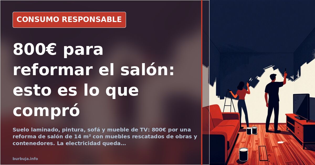 Reformar el salón por 800€: suelo, pintura y sofá reutilizado