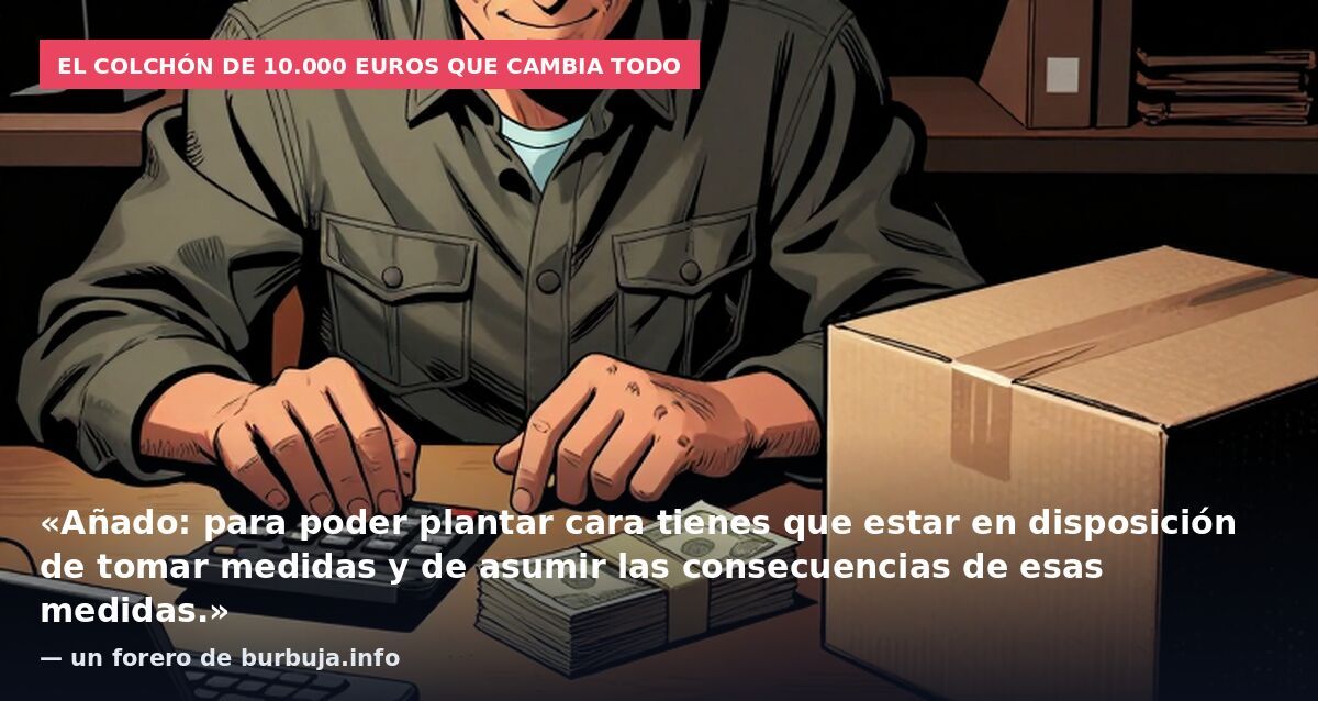 El colchón de 10.000 euros que cambia todo: «Añado: para poder plantar cara tienes que estar en disposición de tomar medidas y de asumir las consecuencias de esas medidas.» — un forero de burbuja.info