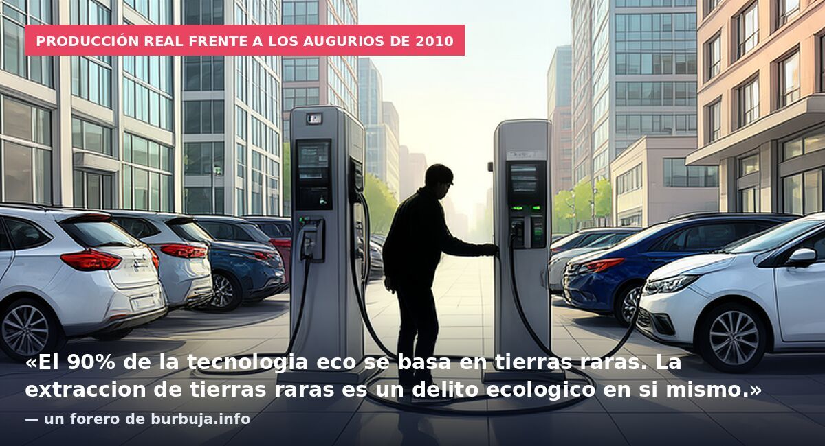 Producción real frente a los augurios de 2010: «El 90% de la tecnologia eco se basa en tierras raras. La extraccion de tierras raras es un delito ecologico en si mismo.» — un forero de burbuja.info