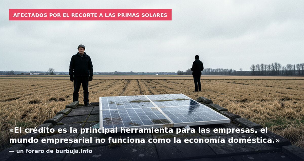 Afectados por el recorte a las primas solares: «El crédito es la principal herramienta para las empresas. el mundo empresarial no funciona como la economía doméstica.» — un forero de burbuja.info