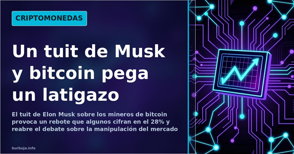 Musk tuitea sobre mineros de bitcoin y el mercado salta