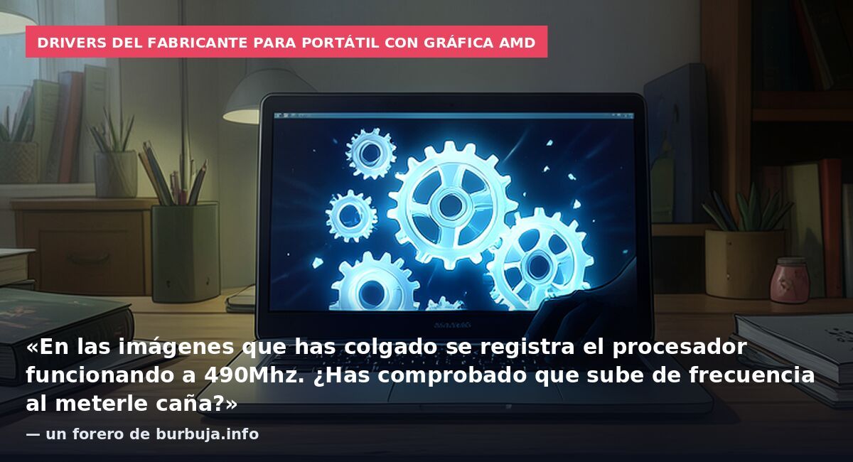 Drivers del fabricante para portátil con gráfica AMD: «En las imágenes que has colgado se registra el procesador funcionando a 490Mhz. ¿Has comprobado que sube de frecuencia al meterle caña?» — un forero de burbuja.info