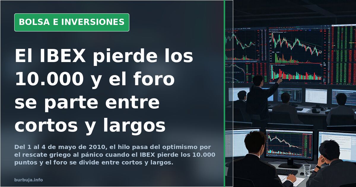 El IBEX pierde los 10.000 y el foro se parte entre cortos y largos