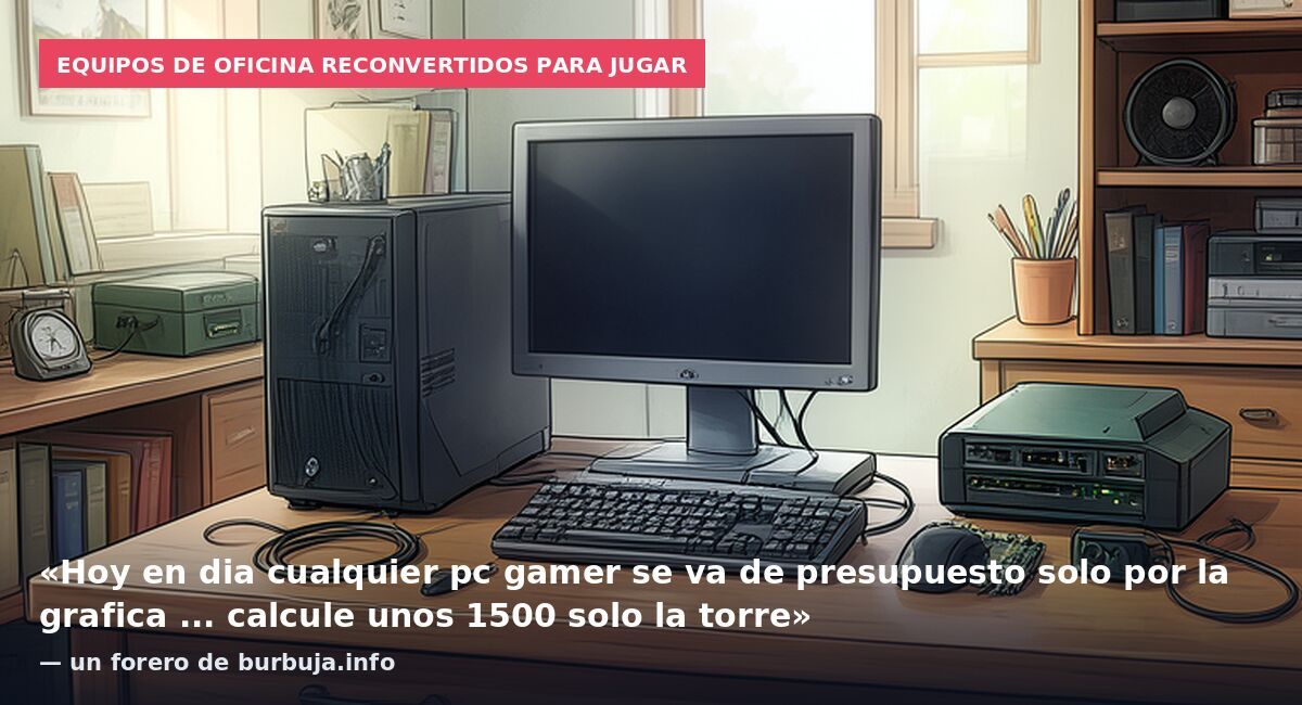 Equipos de oficina reconvertidos para jugar: «Hoy en dia cualquier pc gamer se va de presupuesto solo por la grafica ... calcule unos 1500 solo la torre» — un forero de burbuja.info