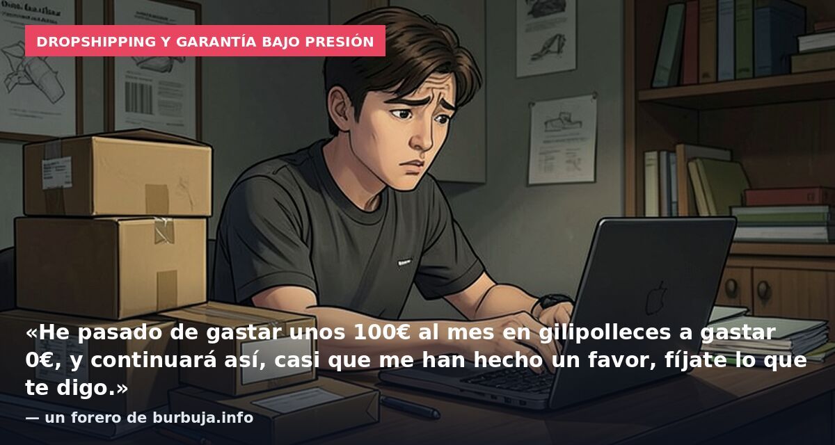 Dropshipping y garantía bajo presión: «He pasado de gastar unos 100€ al mes en gilipolleces a gastar 0€, y continuará así, casi que me han hecho un favor, fíjate lo que te digo.» — un forero de burbuja.info