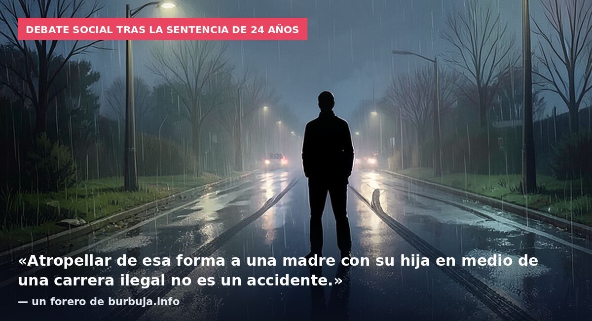 Debate social tras la sentencia de 24 años: «Atropellar de esa forma a una madre con su hija en medio de una carrera ilegal no es un accidente.» — un forero de burbuja.info