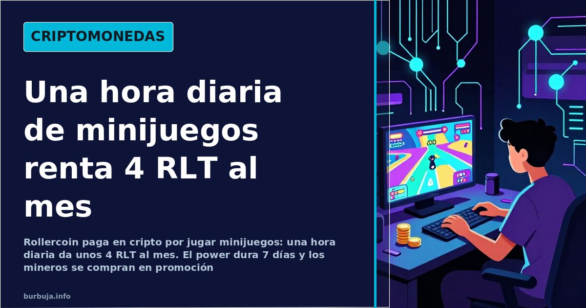 Rollercoin: jugar una hora al día renta unos 4 RLT al mes