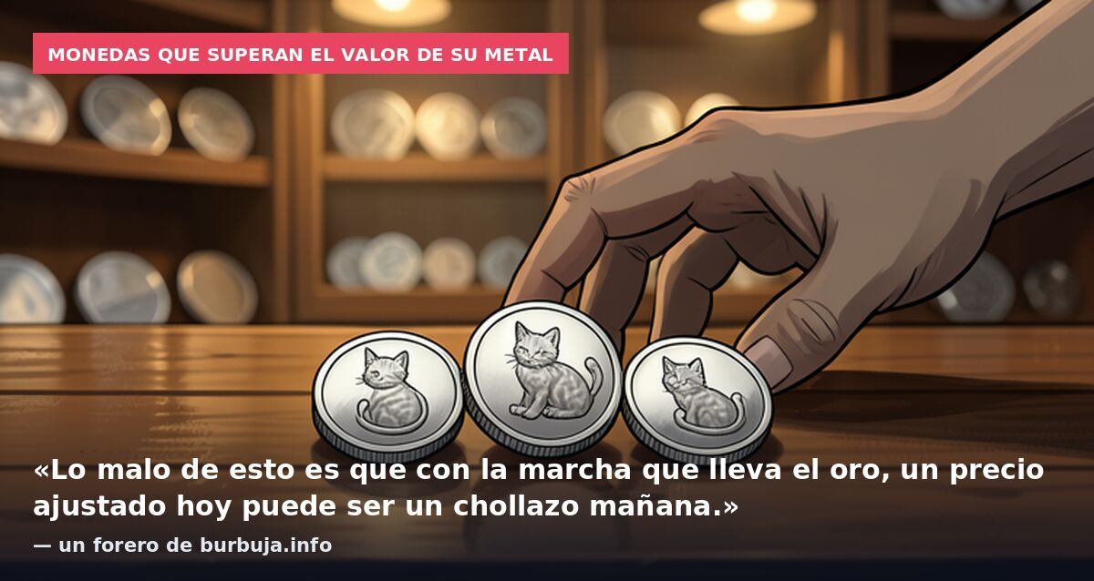 Monedas que superan el valor de su metal: «Lo malo de esto es que con la marcha que lleva el oro, un precio ajustado hoy puede ser un chollazo mañana.» — un forero de burbuja.info