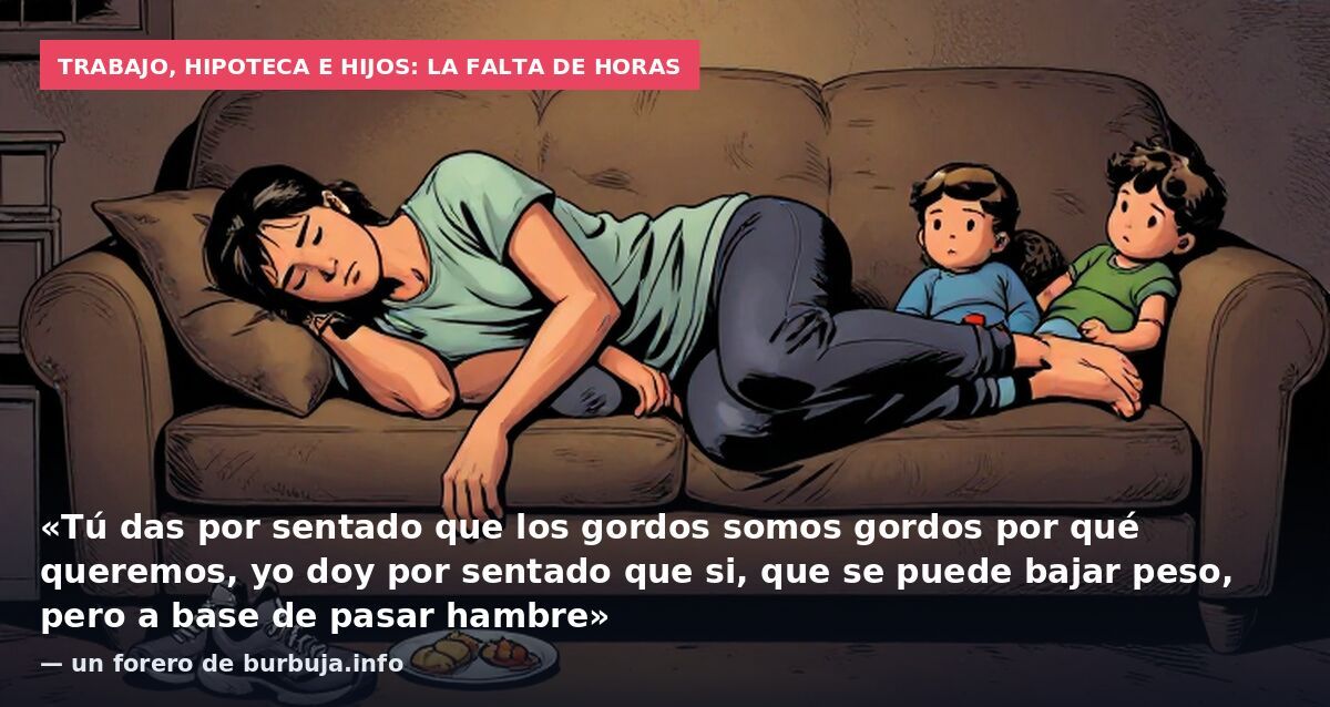 Trabajo, hipoteca e hijos: la falta de horas: «Tú das por sentado que los gordos somos gordos por qué queremos, yo doy por sentado que si, que se puede bajar peso, pero a base de pasar hambre» — un forero de burbuja.info