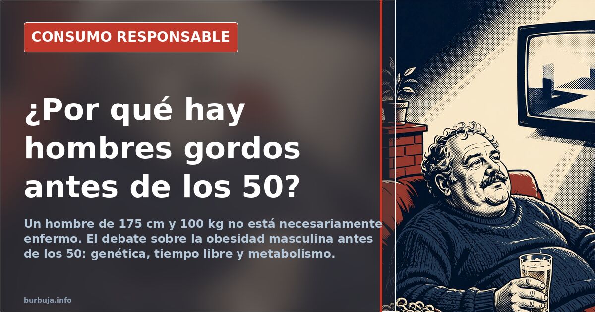 Hombre de mediana edad con barriga cervecera sentado en un banco, imagen que ilustra el sobrepeso masculino antes de los 50