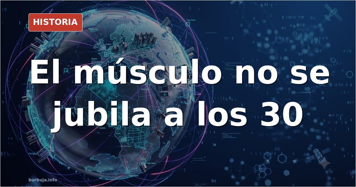 Hombre de mediana edad levantando pesas en un gimnasio, ilustrando el pico de fuerza física entre los 35 y 40 años