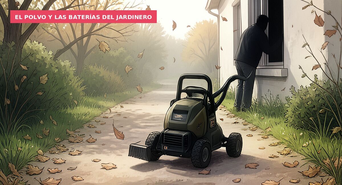 El polvo y las baterías del jardinero