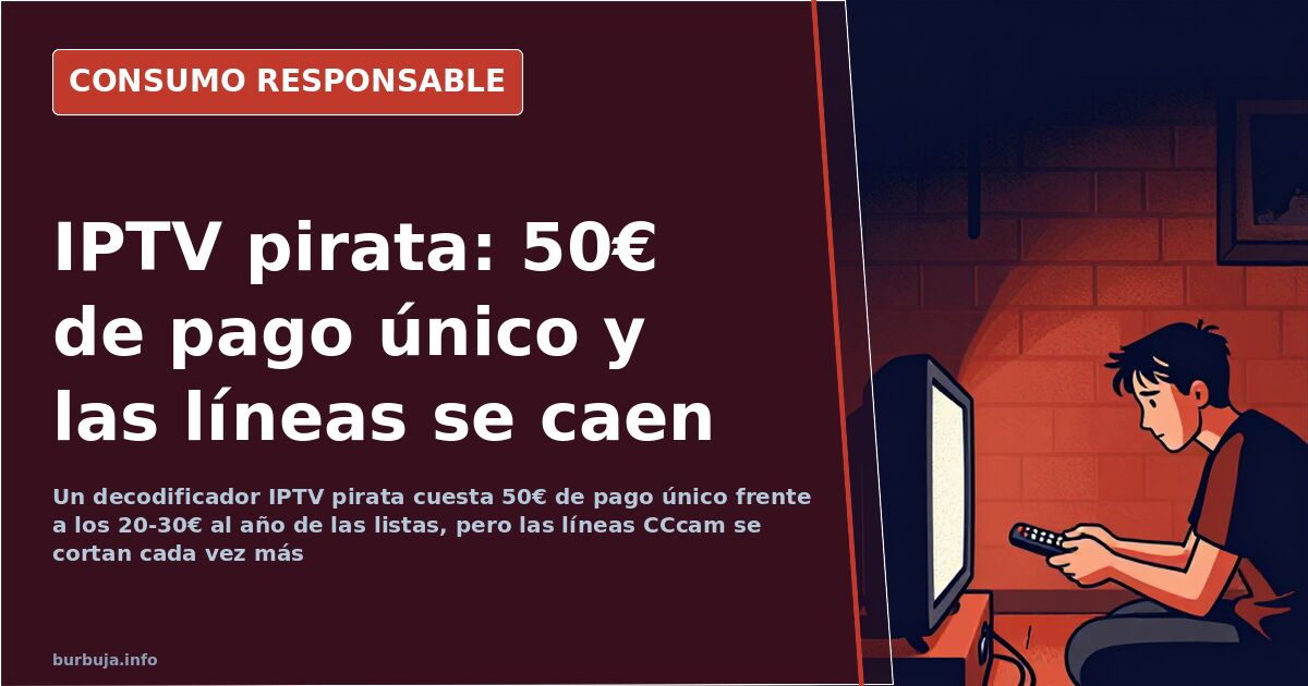 Decodificador IPTV pirata: 50€ de pago único y sin cuota mensual