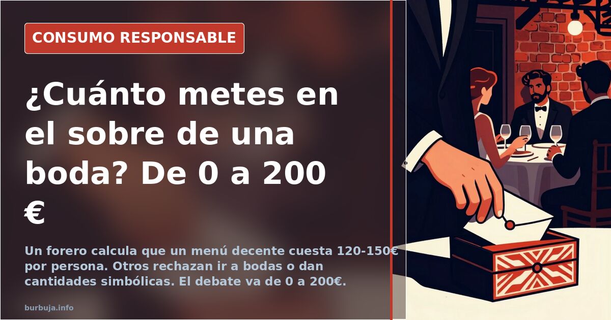 Bodas: los lonchafinistas debaten cuánto meter en el sobre