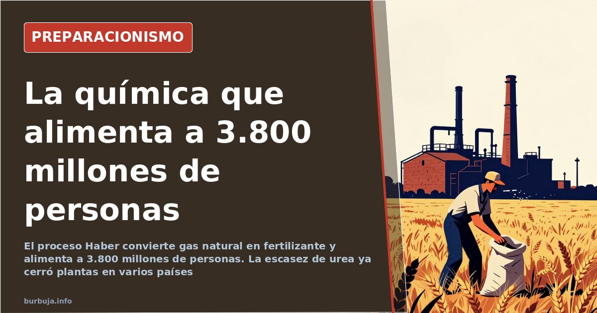 Planta industrial de fertilizantes nitrogenados, dependiente del gas natural mediante el proceso Haber
