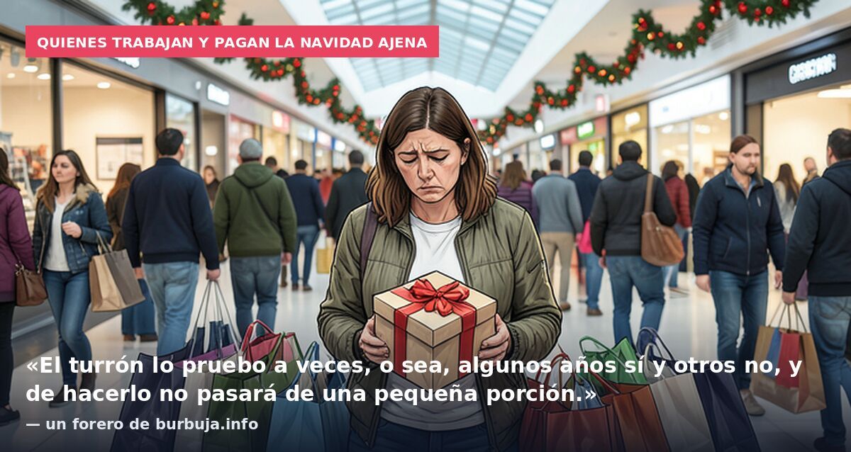 Quienes trabajan y pagan la Navidad ajena: «El turrón lo pruebo a veces, o sea, algunos años sí y otros no, y de hacerlo no pasará de una pequeña porción.» — un forero de burbuja.info