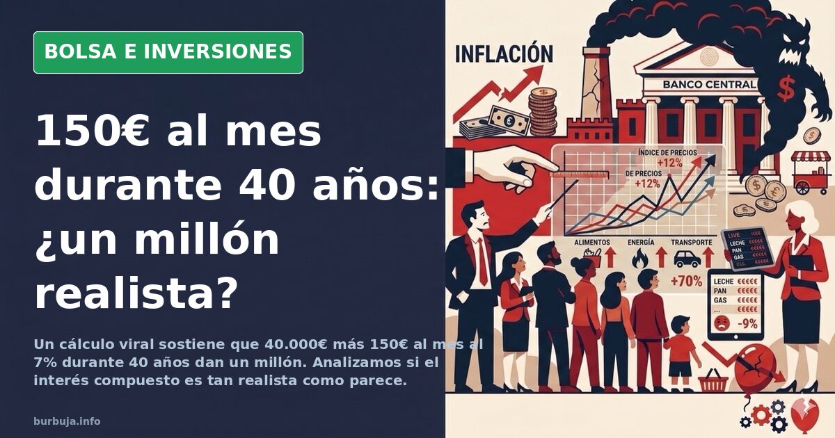 Un millón en 40 años con 150€ al mes: el cálculo que divide