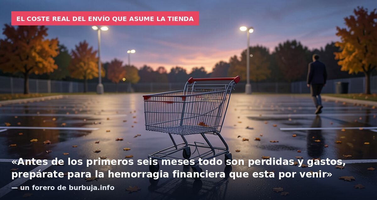 El coste real del envío que asume la tienda: «Antes de los primeros seis meses todo son perdidas y gastos, prepárate para la hemorragia financiera que esta por venir» — un forero de burbuja.info