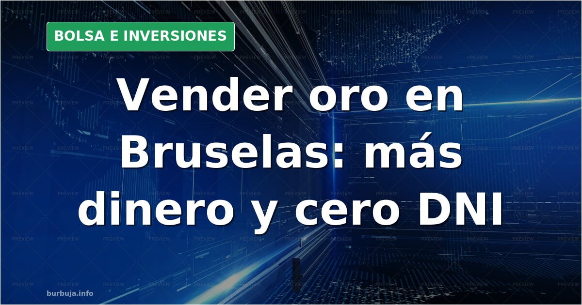Gráfico de cotización del oro con velas japonesas en fondo oscuro y billetes de euro junto a monedas doradas