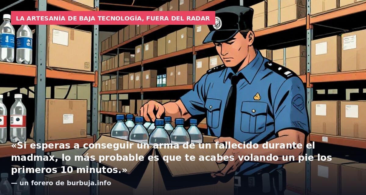 La artesanía de baja tecnología, fuera del radar: «Si esperas a conseguir un arma de un fallecido durante el madmax, lo más probable es que te acabes volando un pie los primeros 10 minutos.» — un forero de burbuja.info
