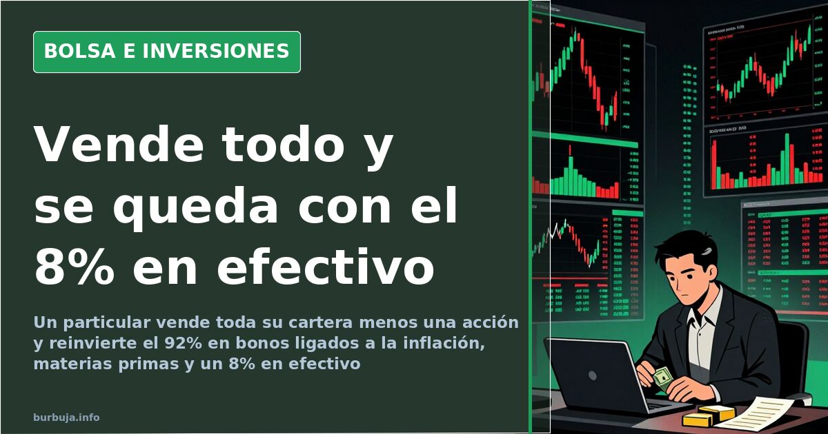Gráfico de velas japonesas en rojo sobre pantalla oscura con montañas de liquidez en efectivo esperando la caída de la bolsa