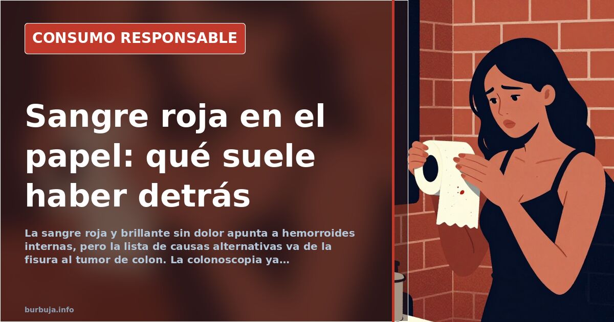 Papel higiénico manchado de sangre roja, imagen que ilustra el sangrado anal y la sospecha de hemorroides internas