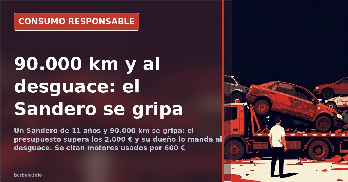 Sandero gripado con 90.000 km: 2.000 € de arreglo y al desguace