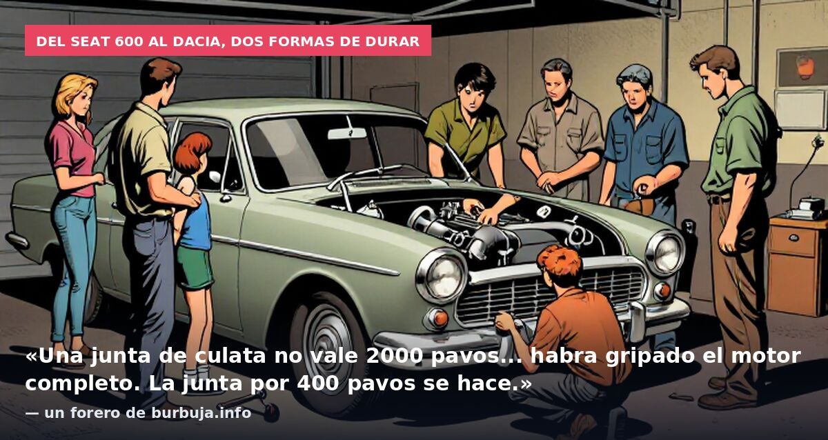 Del Seat 600 al Dacia, dos formas de durar: «Una junta de culata no vale 2000 pavos... habra gripado el motor completo. La junta por 400 pavos se hace.» — un forero de burbuja.info