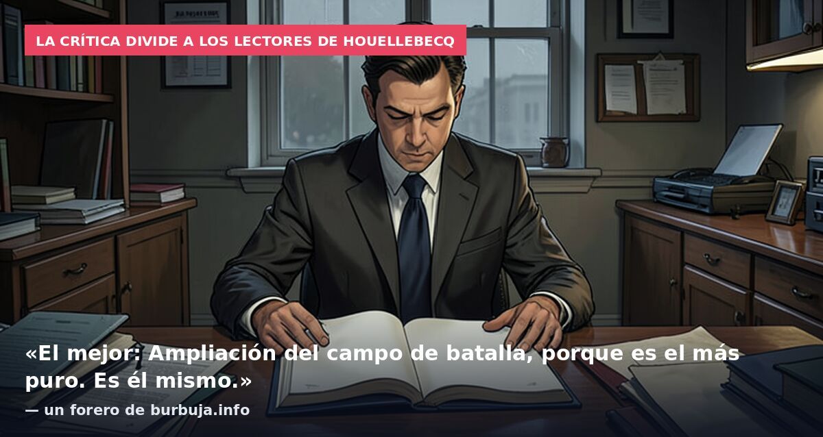 La crítica divide a los lectores de Houellebecq: «El mejor: Ampliación del campo de batalla, porque es el más puro. Es él mismo.» — un forero de burbuja.info