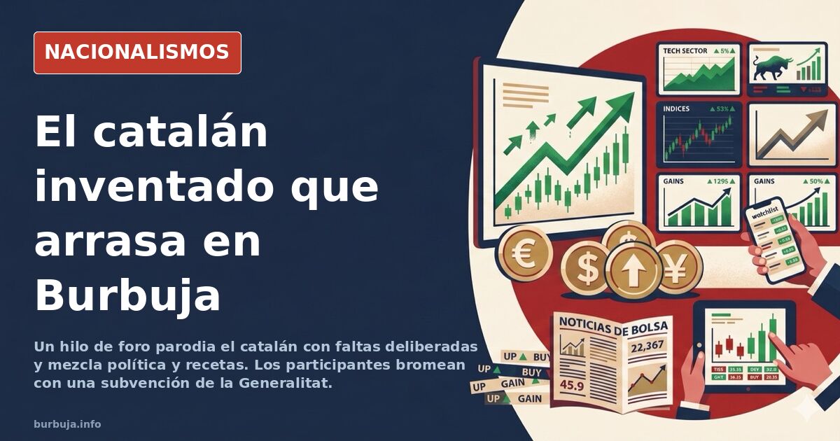 Captura de pantalla de un hilo de foro con mensajes escritos en catalán inventado y faltas ortográficas deliberadas