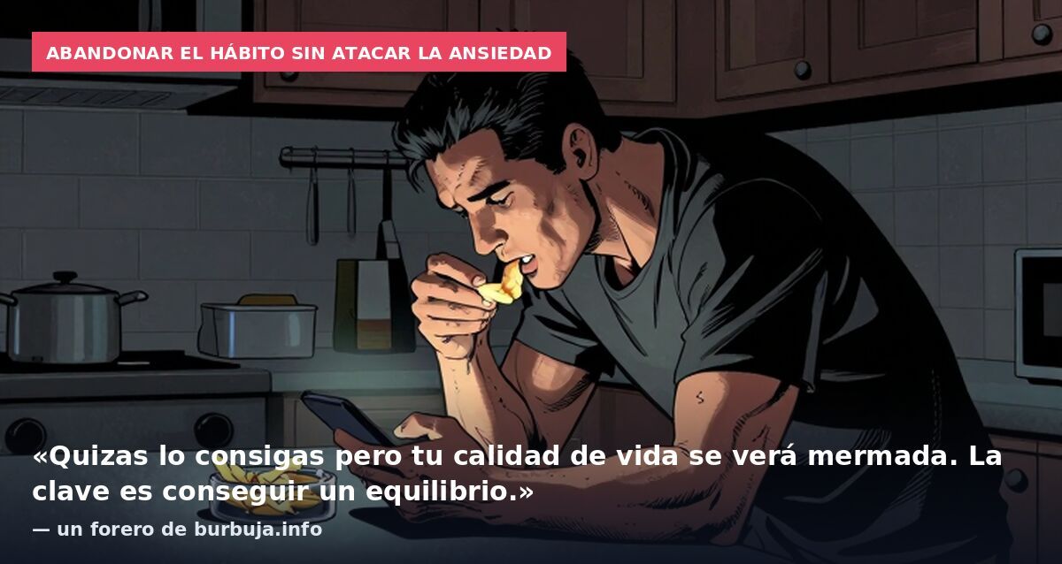 Abandonar el hábito sin atacar la ansiedad: «Quizas lo consigas pero tu calidad de vida se verá mermada. La clave es conseguir un equilibrio.» — un forero de burbuja.info