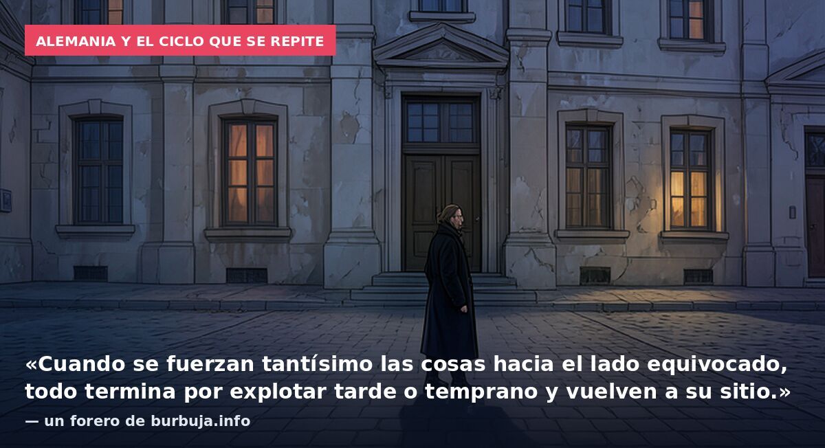 Alemania y el ciclo que se repite: «Cuando se fuerzan tantísimo las cosas hacia el lado equivocado, todo termina por explotar tarde o temprano y vuelven a su sitio.» — un forero de burbuja.info