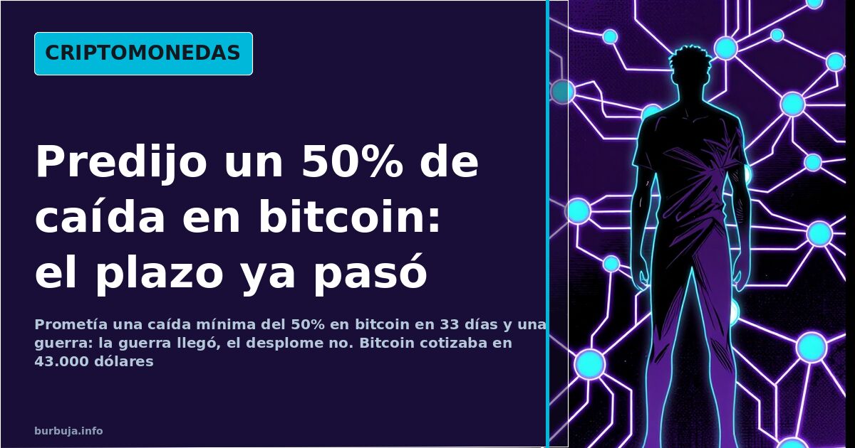 Nodos de blockchain y circuitos en cian y violeta sobre fondo oscuro ilustrando la predicción de caída del bitcoin