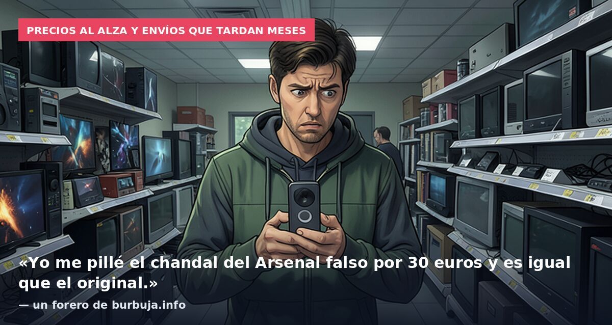 Precios al alza y envíos que tardan meses: «Yo me pillé el chandal del Arsenal falso por 30 euros y es igual que el original.» — un forero de burbuja.info