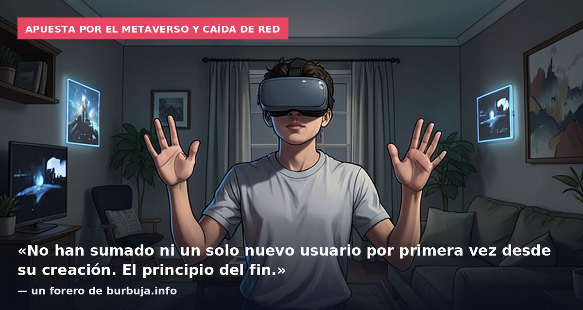 Apuesta por el metaverso y caída de red: «No han sumado ni un solo nuevo usuario por primera vez desde su creación. El principio del fin.» — un forero de burbuja.info