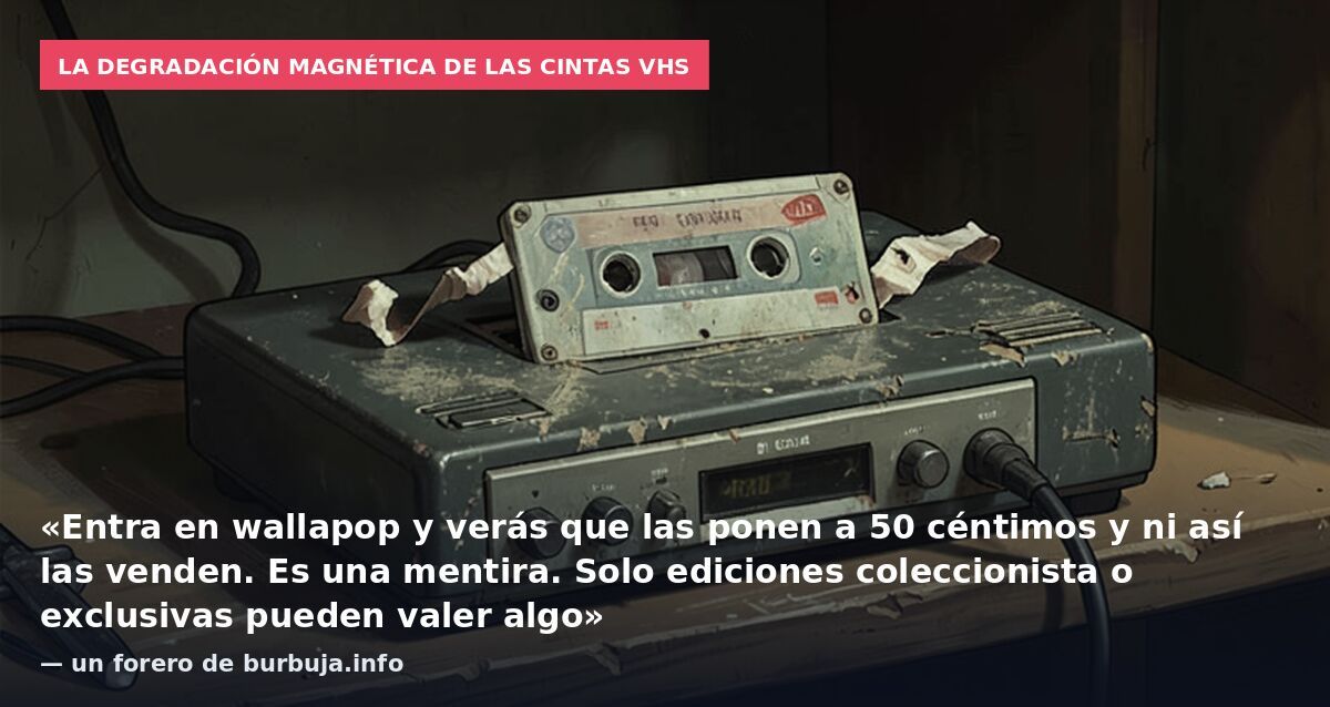 La degradación magnética de las cintas VHS: «Entra en wallapop y verás que las ponen a 50 céntimos y ni así las venden. Es una mentira. Solo ediciones coleccionista o exclusivas pueden valer algo» — un forero de burbuja.info