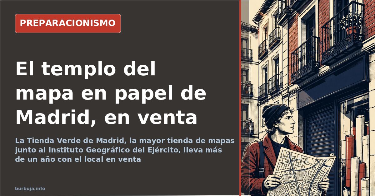 Escaparate de una librería de mapas en la calle Maudes de Madrid