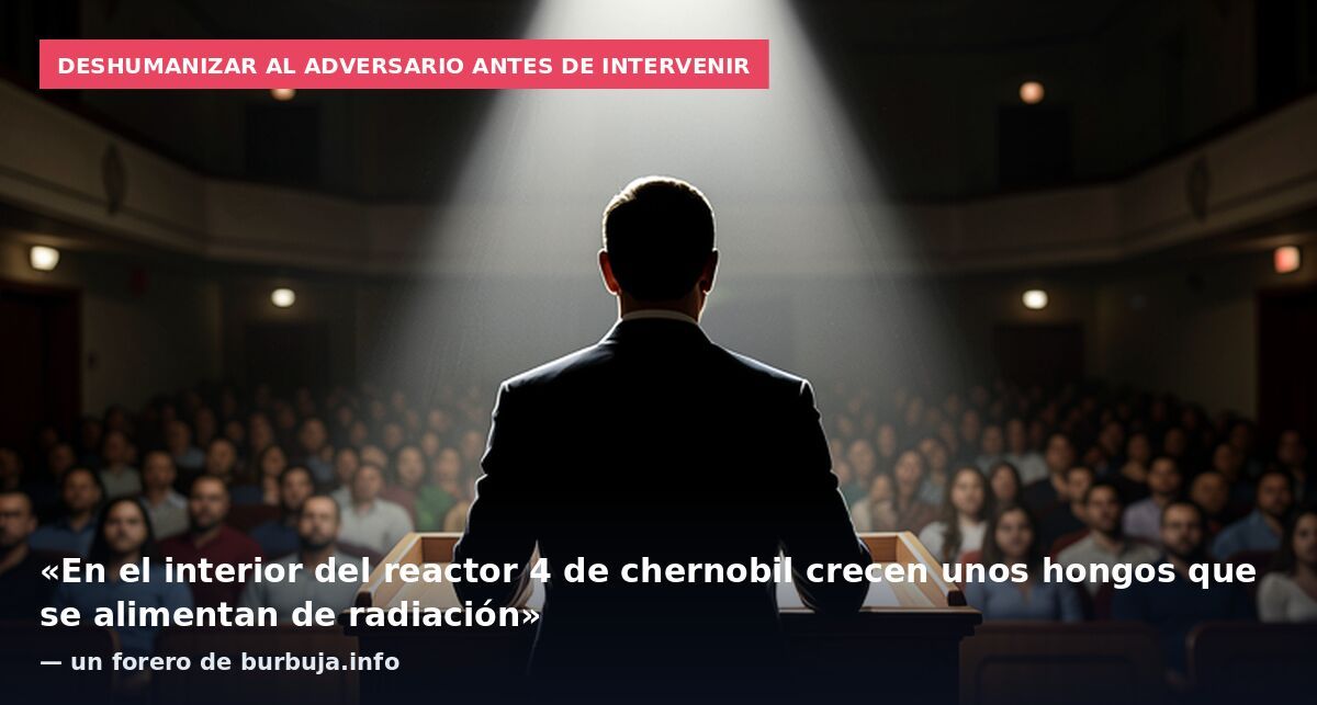 Deshumanizar al adversario antes de intervenir: «En el interior del reactor 4 de chernobil crecen unos hongos que se alimentan de radiación» — un forero de burbuja.info