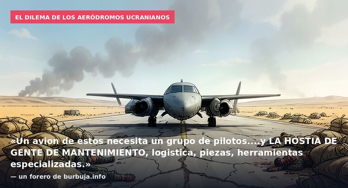El dilema de los aeródromos ucranianos: «Un avion de estos necesita un grupo de pilotos....y LA HOSTIA DE GENTE DE MANTENIMIENTO, logistica, piezas, herramientas especializadas.» — un forero de burbuja.info