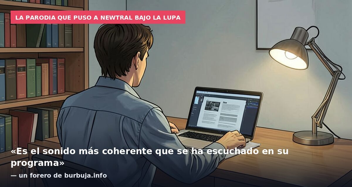 La parodia que puso a Newtral bajo la lupa: «Es el sonido más coherente que se ha escuchado en su programa» — un forero de burbuja.info